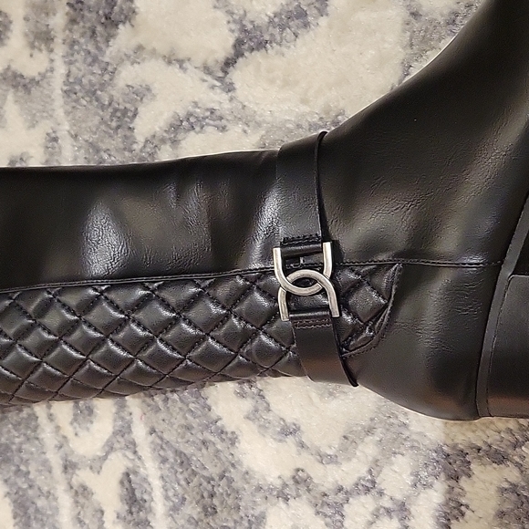 Women's Zip Up Tall Riding Boot Black - Picture 4 of 8